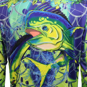 Chemise de pêche en polyester imprimée par sublimation personnalisée de haute qualité, manches longues, séchage rapide, taille plus, design personnalisé, logo personnalisé - Product Image 3