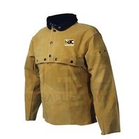 Veste de soudage en cuir-Tablier de soudage robuste avec manchon, cuir de vachette résistant aux flammes.