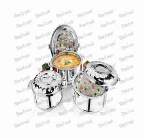 Olla Térmica Maxfresh Solitaire de Acero Inoxidable, Ecológica, con Tapa, Mantiene la Comida Caliente, Juego de 3 Piezas, Calidad de Exportación - Product Image 6