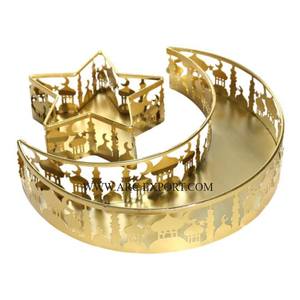 Plateau de cadeaux du Ramadan plaqué or conçu en forme de coeur standard avec plateau spécial Eid métallique en forme de lune de qualité exclusive pour le Ramadan - Product Image 3