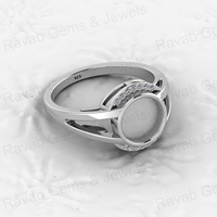 Hochwertige 925er Sterlingsilber 8mm Halbfassung Rohlinge für geflochtene Ringe mit Zirkonfassung – DIY-Schmuckzubehör für Muttermilch-Schmuck
