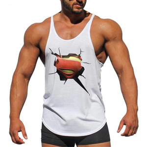 Débardeur de sport personnalisé sans manches pour homme, respirant, en polyester/coton, grande taille - Product Image 2
