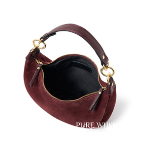 Bolso de Hombro Curvo de Cuero Genuino y Gamuza Hecho a Mano en Italia con Correa Ajustable - Product Image 2