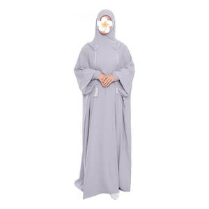 Vestido de oración musulmán para mujer, modesto, de una pieza, Color sólido, Abaya, Sudadera con capucha, manga larga, Jilbab islámico, vestido Maxi, Dubai Abaya Ramadán - Product Image 4