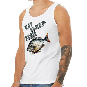 Chaleco de pesca anti-UV, camiseta sin mangas de torneo para hombre, camisetas sin mangas de pesca con estampado personalizado Premium liso - Product Image 6