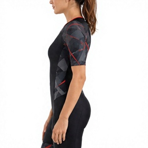 Women Short Sleeve <b>Compression</b> Lightweight 4-Way Stretch Triathlon Suit Front Zip Moisture Wicking Cycling Running Swimming Tri - Product Image 3