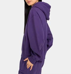 Sweat à capuche solide pull hiver épais chaud manteau dame coupe ample à manches longues hauts femmes à capuche - Product Image 2