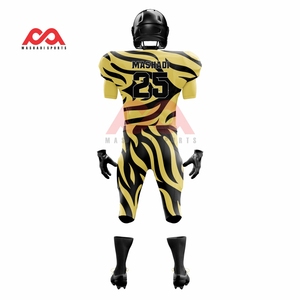 Uniformes de fútbol para hombre Sublimados Colores sólidos Ajuste fácil Uniforme de fútbol americano de 8 paneles con pantalones acolchados - Product Image 3