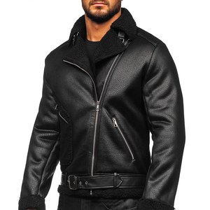 Leather <b>Jacket</b> High Quality Faux <b>Fur</b> Leather <b>Jacket</b> New Style Various Color Wholesale <b>Men</b> - Product Image 3