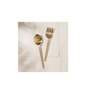 Serveur à salade au design unique en laiton massif plaqué argent avec long manche en relief de qualité incroyable vente chaude - Product Image 2