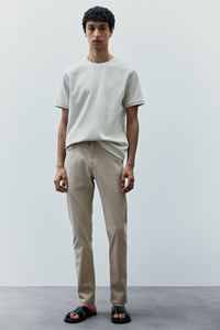 Pantalon chinos en sergé de coton pour hommes, coupe ajustée, décontracté, respirant, mi-XL, longueur régulière, pantalon de marque à la mode, été foncé - Product Image 5