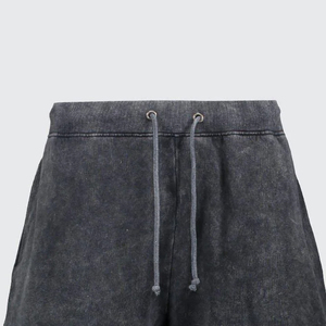2025 vente chaude Streetwear hommes lavage à l'acide Shorts Logo personnalisé couleur unie avec poches haute qualité hommes lavage à l'acide Shorts - Product Image 5