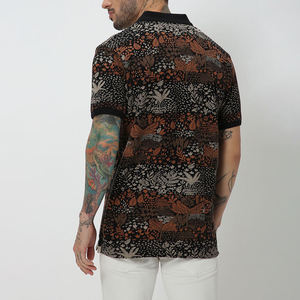 Polo décontracté à la mode pour hommes, broderie imprimée par sublimation, chemises décontractées respirantes multicolores - Product Image 6