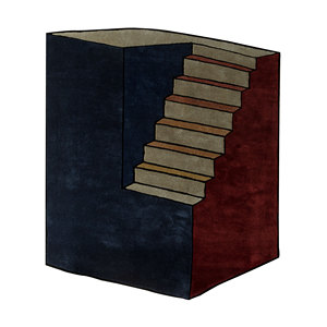 Alfombra Rectangular de Lana y Viscosa Azul, Modelo Top-9503, Nueva, 9x12, con Rayas, para Sala de Estar, Pasillo, Color Sólido - Product Image 1