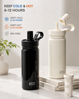 Bouteille isotherme populaire en acier inoxydable à double paroi avec logo personnalisé, tasses colorées pour l'eau potable