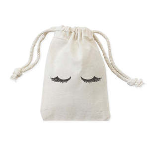 6-Pack Closed Eyelashes <b>Wedding</b> Favor Cotton <b>Bags</b> - Product Image 1