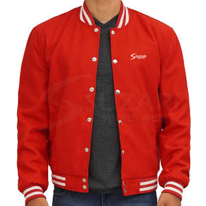 Veste universitaire en laine pour hommes High Street Light de haute qualité coupe-vent respirant en toile tricotée col montant Style Letterman hiver - Product Image 1