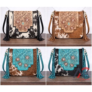 Bolso de Cuero con Flecos Hecho a Mano de Primera Calidad, Nuevo Bolso de Mensajero Vintage Boho Gitano de Piel de Vaca al por Mayor - Product Image 1