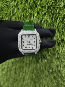 Montre mécanique de luxe en acier inoxydable carrée en cuir pour homme, édition limitée, 12 mm, hip-hop, affaires, entièrement sertie de diamants moissanite - Product Image 2