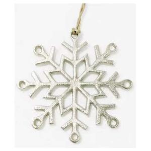 Metal colgante copo de nieve ligero minimalista color plata decoración navideña ornamento uso - Product Image 2