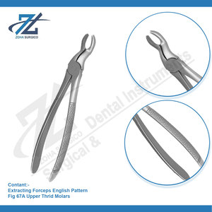 Pinzas de Extracción Figura 67A para Molares Superiores, Pinzas Quirúrgicas Manuales de Acero Inoxidable para Extracción Dental, Patrón Inglés - Product Image 3