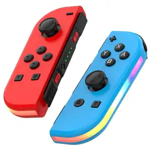 Joy-02 colorido RGB luz Joypad despertador vibración deslumbramiento controlador izquierdo derecho inalámbrico compatible GamePad para Nintendo Switch