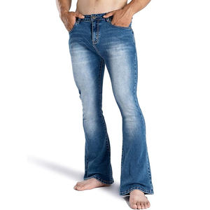 Pantalones acampanados informales de alta calidad personalizados de diseñador para hombre, pantalones acampanados con cintura elástica para hombre - Product Image 2