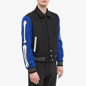 Vente en gros Vestes unisexes Vierges en cuir Letterman Baseball College pour hommes - Product Image 2
