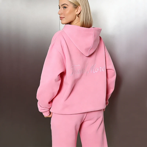 Vente en gros de sweats à capuche surdimensionnés pour femmes, 100% coton, légers, respirants, séchage rapide, logo personnalisé - Product Image 2