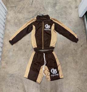 Ensemble short en nylon personnalisé haute qualité été hommes Jogging Sportswear costume 100% nylon coupe-vent ensemble short pour hommes - Product Image 2