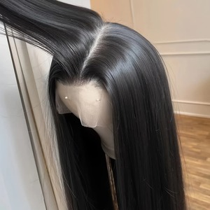 Perruques synthétiques lisses vietnamiennes de 26 pouces, densité 150%, avec dentelle transparente 13x4 ou 13x6, résistantes à la chaleur, aspect naturel - Product Image 5
