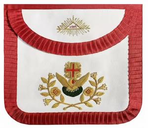 Delantal Masónico de Rito Escocés AASR de 18 Grados, Bordado a Mano, Color y Logotipo Personalizables - Product Image 1