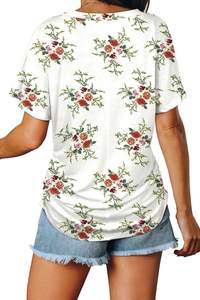 Haute qualité 100% Poly femmes col en v T-Shirts Blouses grande taille chemises unies Sublimation grande taille femmes Blouses chemises - Product Image 3