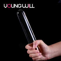 Vibrateur pénien en verre transparent super grand, bâton de masturbation en cristal simple, haute sensualité pour le point G féminin