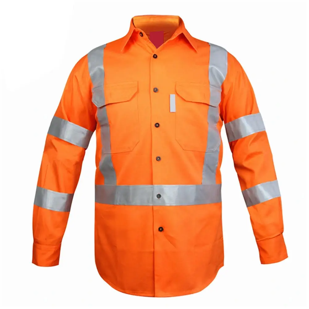 OEM Custom Wholesale High Visibility Quilted Orange Safety Work Wears Safety Jacket Construction Reflective Clothes