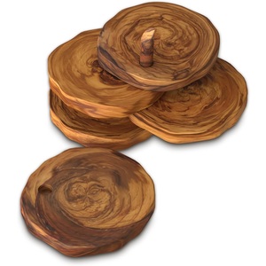 Posavasos de Madera de Diseño Antiguo Moderno con Calidad Premium para Arreglos de Mesa Elegantes para Bebidas y Café - Product Image 1