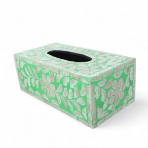 Caja de Pañuelos Hecha a Mano con Incrustaciones de Nácar, Caja Decorativa con Incrustaciones de Concha para Interiores de Boutique - Product Image 2