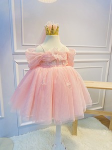 Vestido de niña de flores decorado con mariposa multicapa 3D de gama alta para ocasiones especiales de bebés ODM/OEM compatible con fiestas - Product Image 3