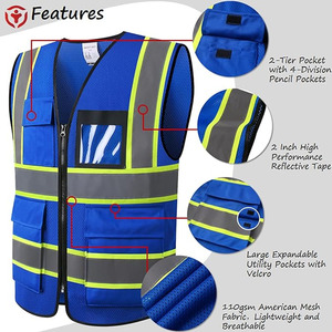 เสื้อกั๊กป้องกันการมองเห็นได้ชัดเจนปรับแต่งได้พร้อมโลโก้สะท้อนแสง - Product Image 6