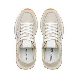 Para zapatillas de deporte de mujer, zapatos de baloncesto de tendencia de moda marfil, suela de goma ultraligera superior de piel de becerro de nailon técnico para - Product Image 6