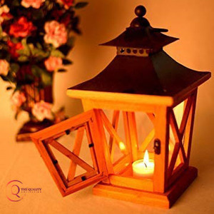 Lanterne en bois de qualité supérieure avec couvercle en métal pour accrocher des bocaux à bougies uniques pour les fêtes de Noël et d'anniversaire - Product Image 6