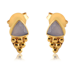 925 Sterling <b>Silver</b> Gold Plated Earring, Natural Labradorite Gemstone Earring Collection - Product Image 1
