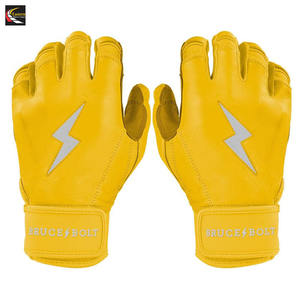 Gants de frappe de baseball professionnels Bruce Bolt de qualité supérieure en cuir fendu antidérapant avec logo personnalisé imprimé - Product Image 1