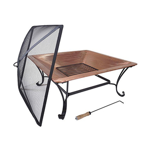 Foyers de camping portables en métal et cuivre avec couvercle Foyers de gros pour jardin extérieur Patio carré personnalisé Chauffage au bois - Product Image 1