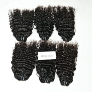 Extensiones de Cabello Humano 100% Virgen Indio Sin Procesar, Doble Trama, Cutícula Alineada, Cabello Remy, Estilo Ondulado Profundo - Product Image 3