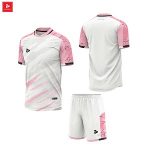 Maillot de football unisexe personnalisable de haute qualité, uniforme d'équipe, 100% polyester, séchage rapide, tissu aéré écologique, motif dégradé - Product Image 6
