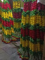 Rangkaian Bunga Plastik Buatan Tangan Marigold 5 Kaki Dua Warna Dekorasi Rumah Pernikahan India Wisuda Hari Ibu