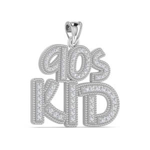 Colgante Personalizado de Plata con Moissanita VVS de Corte Brillante, Letras Chapadas en Oro, Cadena con Incrustaciones, Estilo HipHop Unisex, Pasa Prueba de Diamantes - Product Image 2