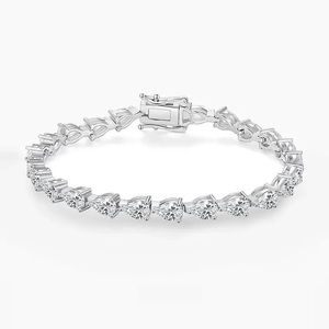 Pulsera de Tenis de Lujo Hecha a Mano con Moissanita VVS Corte Pera, Plata de Ley 925, Unisex, Estilo Hip-Hop, Dije de Diamante, Regalo Elegante y Brillante - Product Image 3