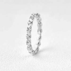Anillo de Plata 925 con Moissanita de Corte Marquesa y Redondo, Joyería Elegante y Lujosa para Hombre y Mujer - Product Image 3